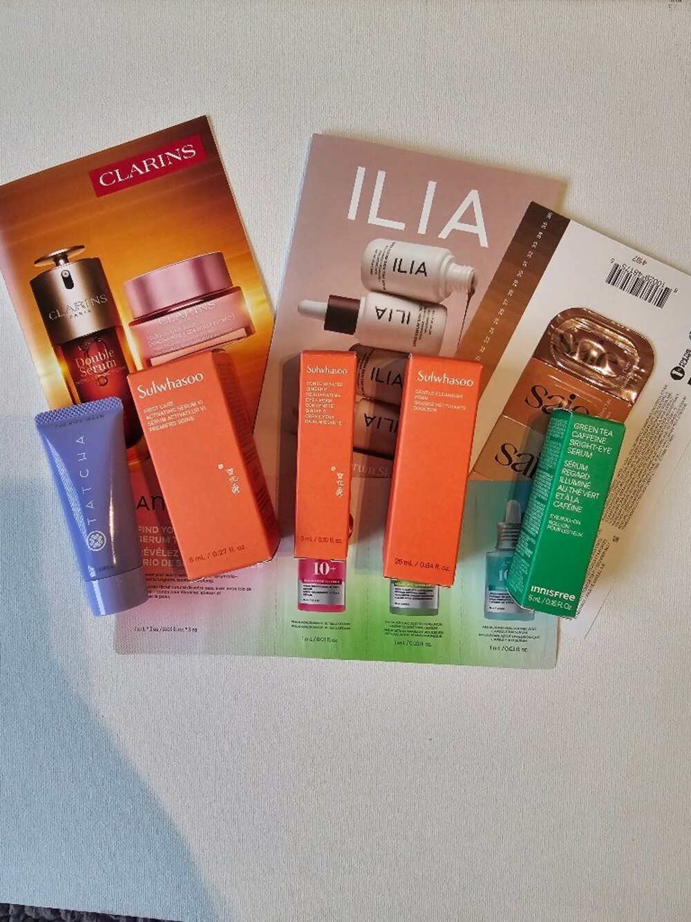 Travel size and sample set of Tatcha Sulwhasoo Innisfree Eye Face Skincare